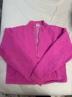 Victoria's Secret Hot Pink Half-Zip Puffer Pullover